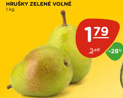 Hrušky zelené voľne