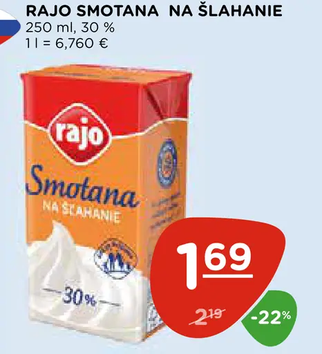 Rajo smotana na šľahanie