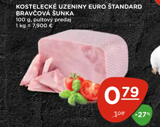 Kostelecké úzeniny Euro Štandard bravčová šunka