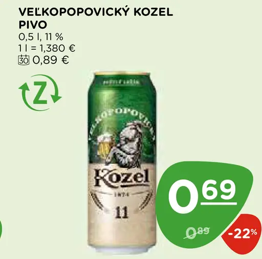 VEĽ'KOPOPOVICKÝ KOZEL Pivo