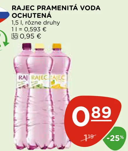 Rajec pramenitá voda ochutená