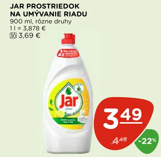 JAR Prostriedok na umývanie riadu