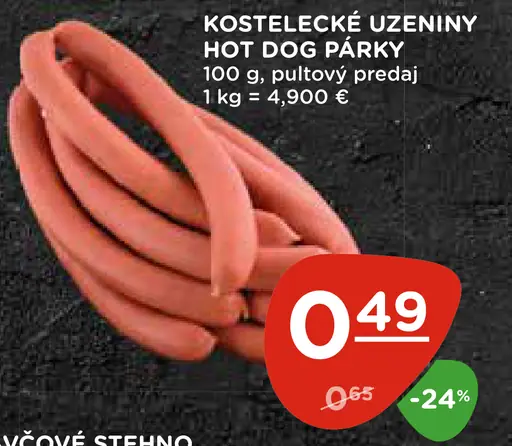 KOSTELECKÉ UZENINY HOT DOG PÁRKY