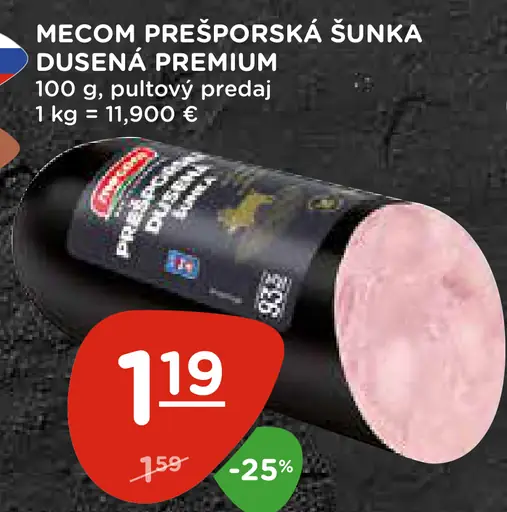 MECOM PREŠPORSKÁ ŠUNKA DUSENÁ PREMIUM