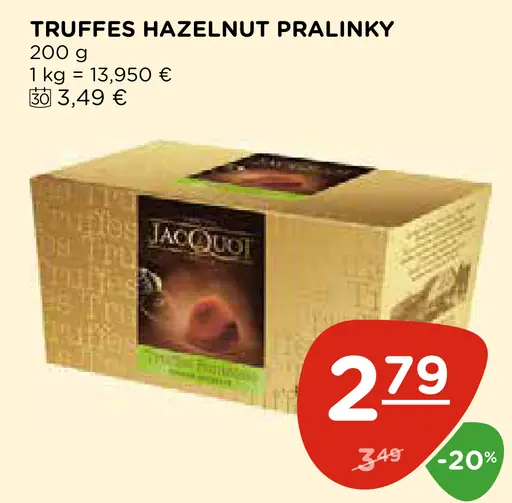 TRUFFES HAZELNUT PRALINKY