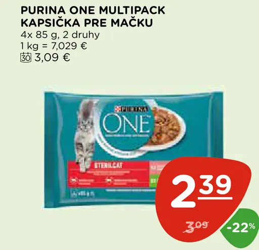 PURINA ONE Multipack kapsička pre mačku