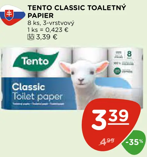 TENTO CLASSIC Toaletný papier