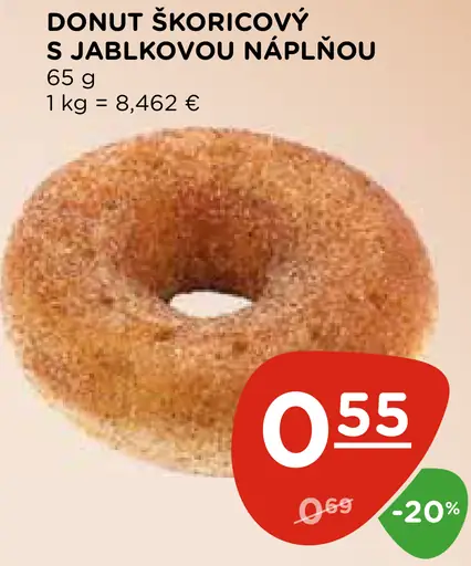 Donut škoricový s jablkovou náplňou