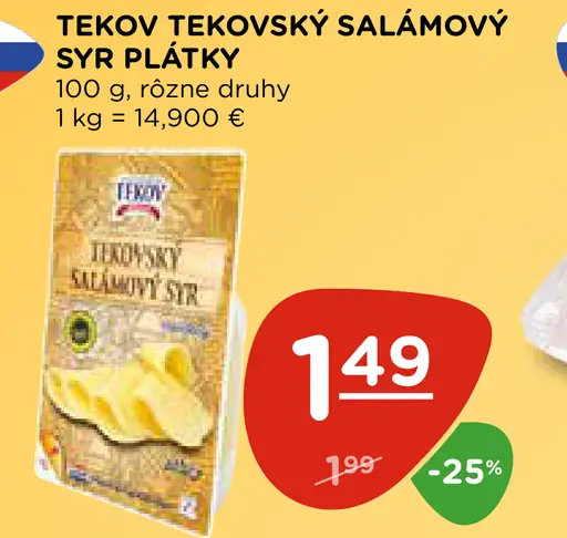 TEKOVSKÝ SALÁMOVÝ SYR PLÁTKY