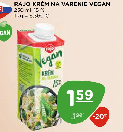 RAJO KRÉM NA VARENIE VEGAN