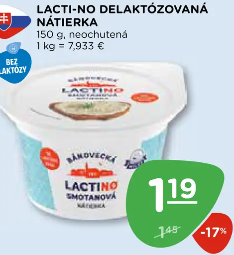 Lactinó delaktózovaná nátierka