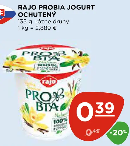 RAJO PROBIA JOGURT OCHUTENÝ