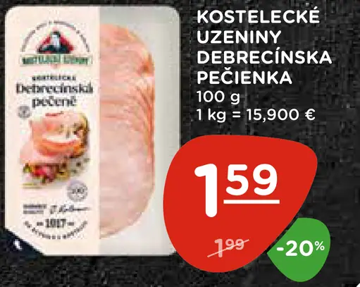 KOSTELECKÉ UZENINY DEBRECÍNSKA PEČIENKA