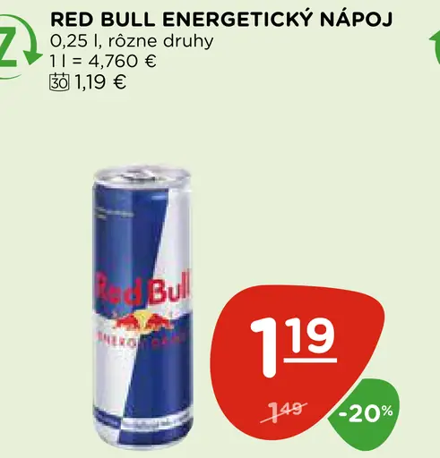 Red Bull energetický nápoj