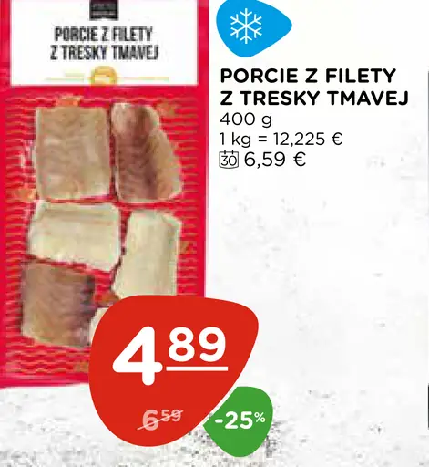 Porcie z filety z tresky tmavej