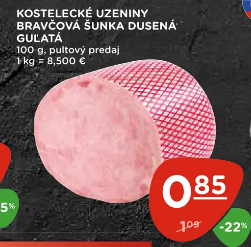 Kostelecké uzeniny bravčová šunka dusená