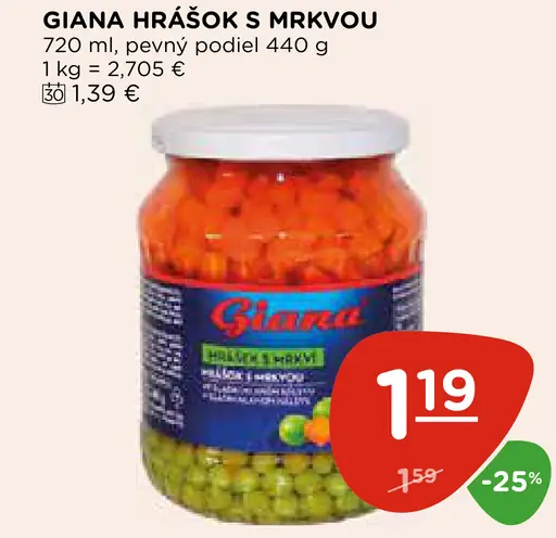 Giana hrášok s mrkvou