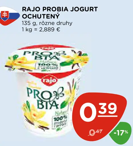 RAJO PROBIA JOGURT OCHUTENÝ