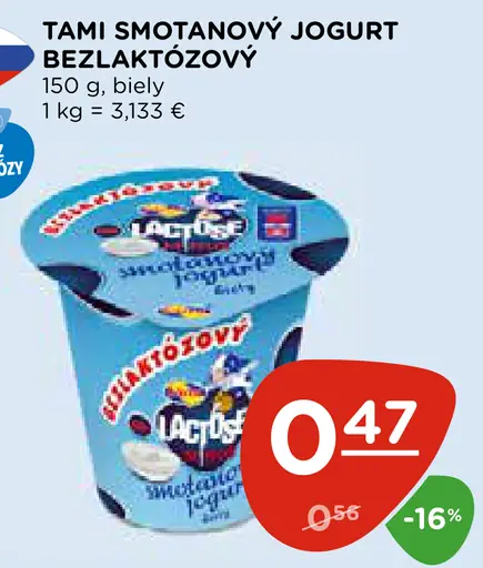 TAMI Smotanový jogurt bezlaktózový