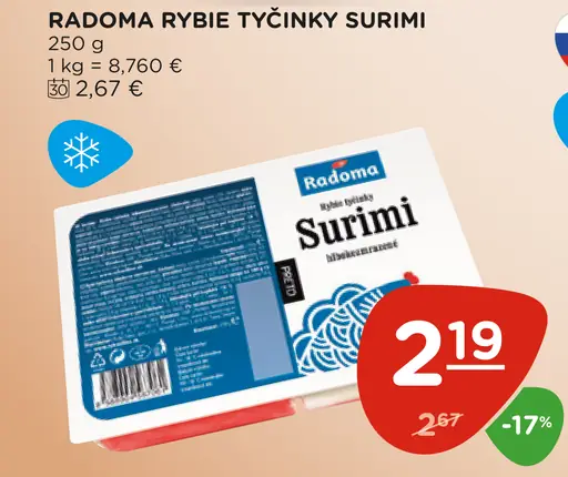 Rybí tyčinky Surimi