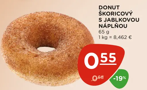 Donut škoricový s jablkovou náplňou