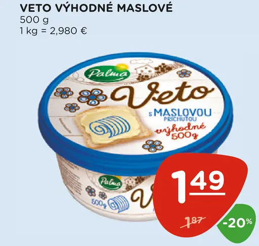 VETO VÝHODNÉ MASLOVÉ