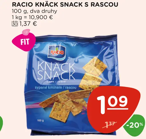 Racio Knäck Snack s rascou rôzne druhy