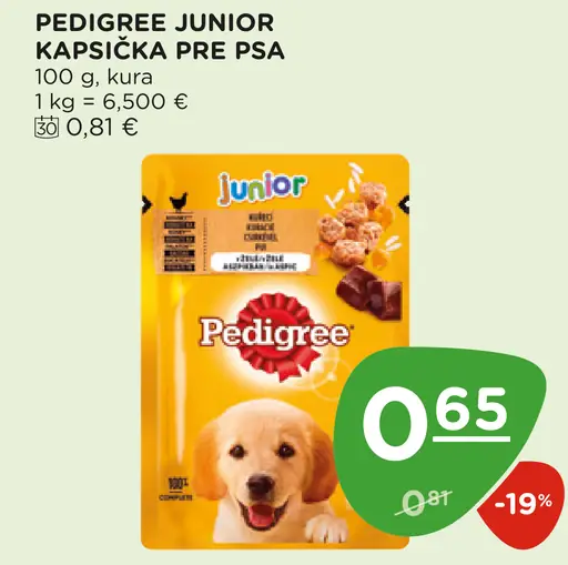 Pedigree Junior kapsička pre psa kura