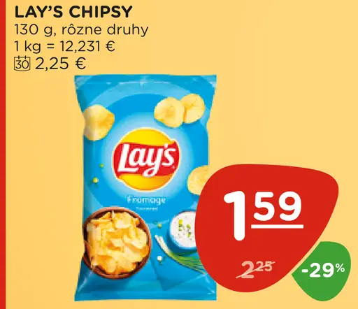 Lay's chipsy rôzne druhy