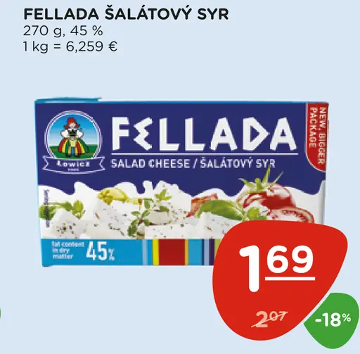 Fellada šalátový syr