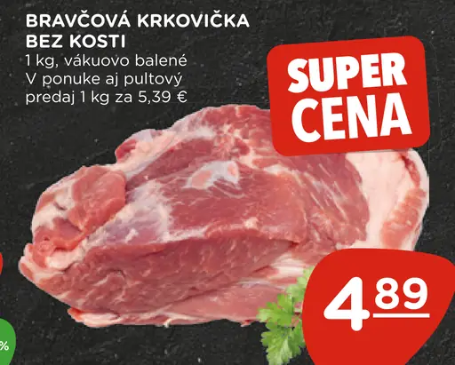 Bravčová krkovička bez kosti, plátky