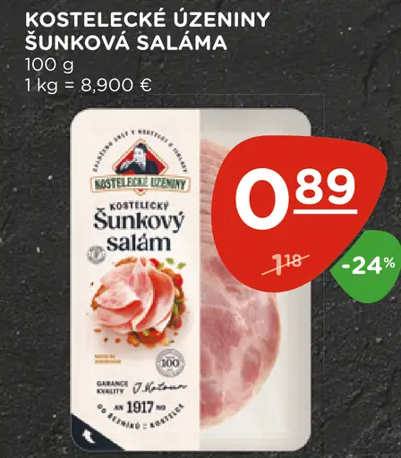 Kostelecké uzeniny šunková saláma