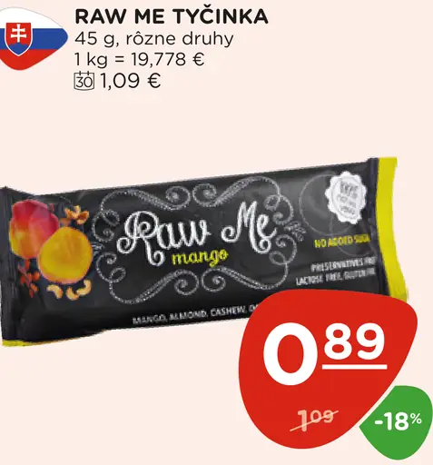 Raw me tyčinka mango