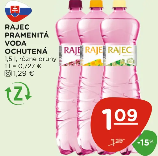 Rajec Pramenitá voda sýtená