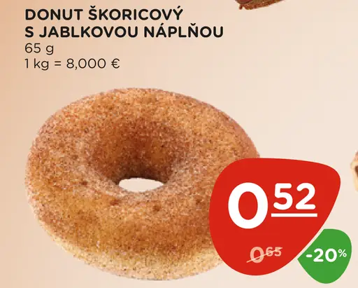 Donut škoricový s jablkovou náplňou