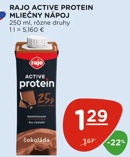 Rajo Active Protein Mliečny Nápoj
