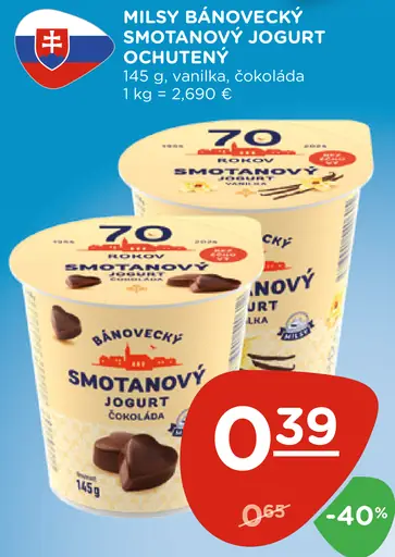 Milsy Bánovecký smotanový jogurt marhuľa