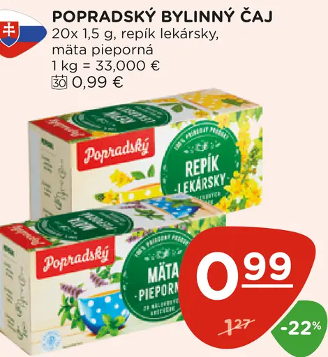 Popradský Bylinný čaj mäta pieporná