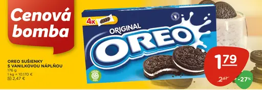 Oreo sušienky s vanilkovou náplňou