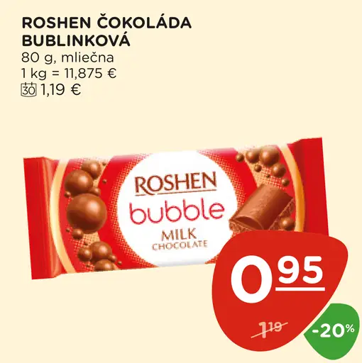 Roshen Čokoláda bublinková mliečna