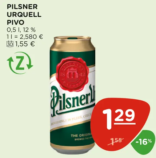 Pilsner Urquell plechovka