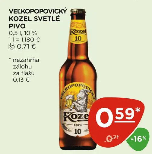 Velkopopovický Kozel plechovka