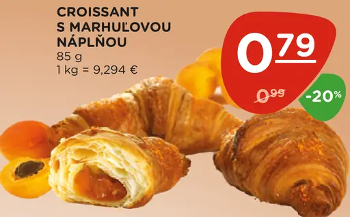 Croissant s marhuľovou náplňou