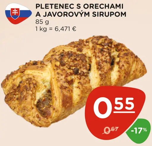 Pletenec s orechami a javorovým sirupom