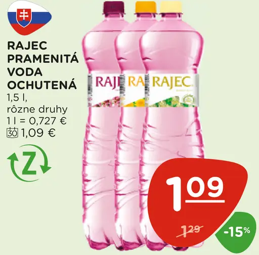 Rajec Pramenitá voda sýtená