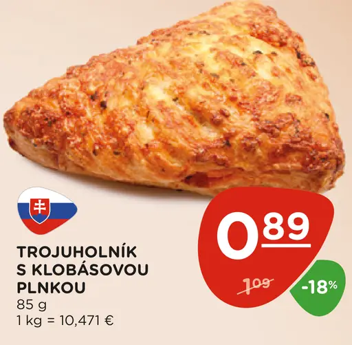 Trojuholník s klobásovou plnkou