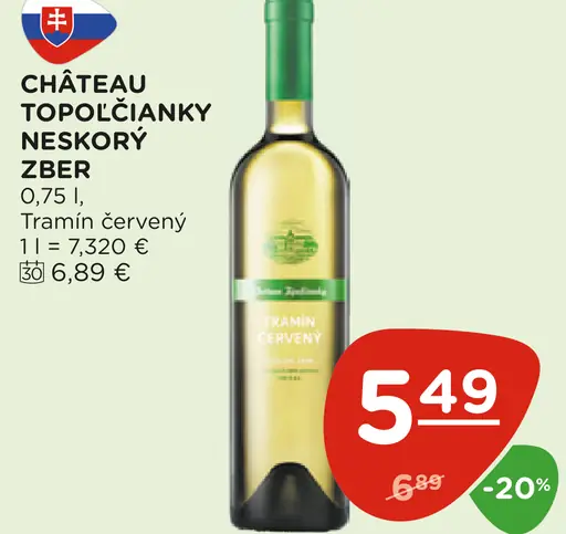 Château Topoľčianky Neskorý Zber Tramín červený
