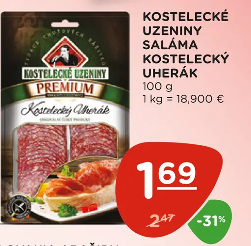 Kostelecké Uzeniny saláma Kostelecký uherák