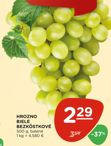 Hrozno biele bezjadierkové