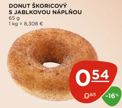 Donut škoricový s jablkovou náplňou